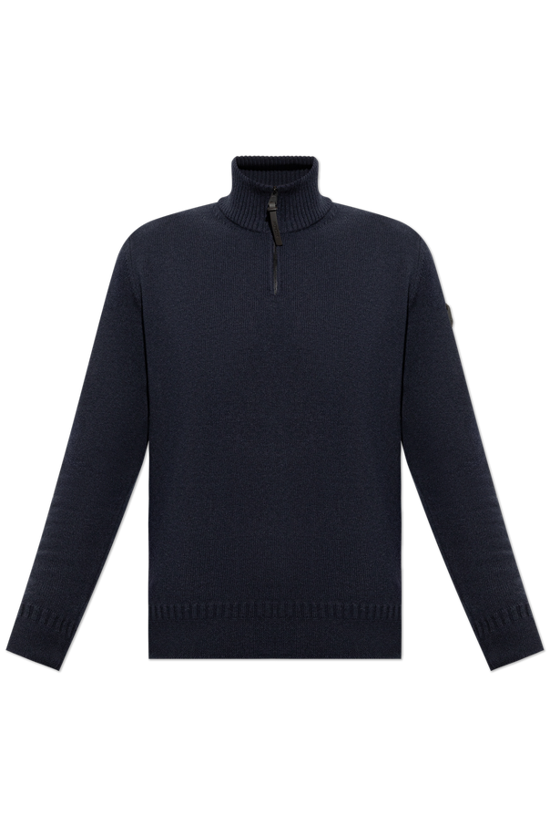 Sweater with logo patch od Moncler