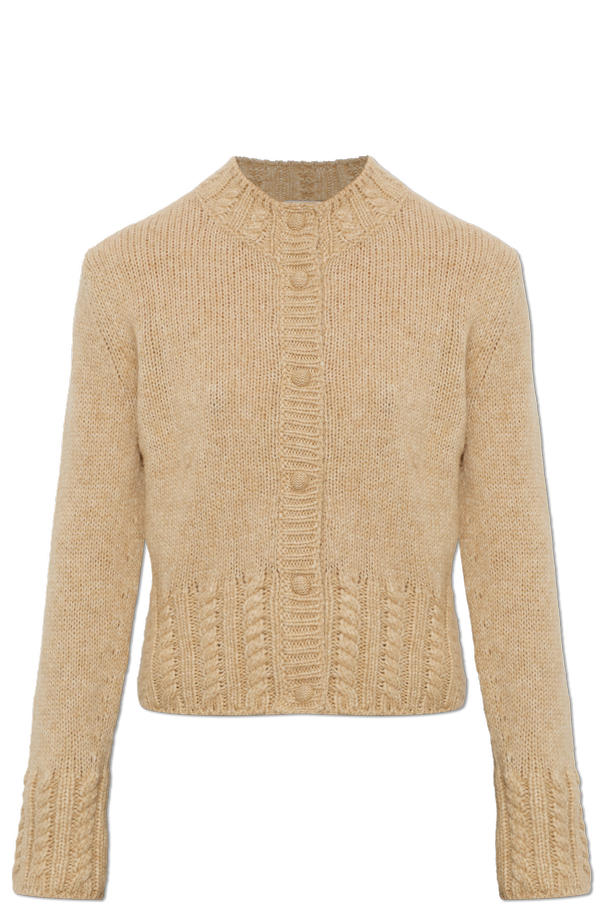 Cardigan with logo patch od Moncler