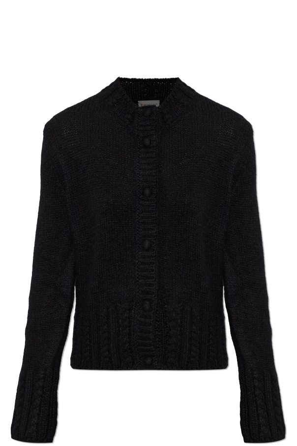 Cardigan with logo patch od Moncler