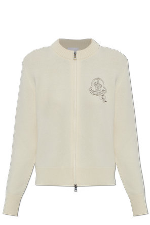Wollcardigan mit gesticktem Logo