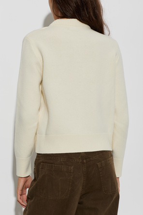 Moncler Wool cardigan with embroidered logo