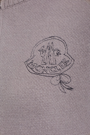 Moncler Wool cardigan with embroidered logo