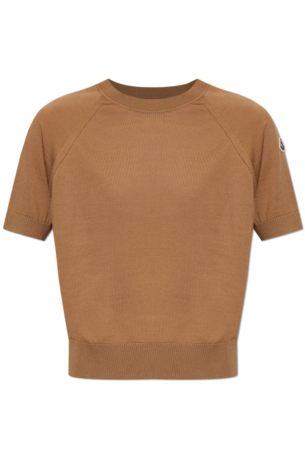 Moncler Wool top with a crew neckline