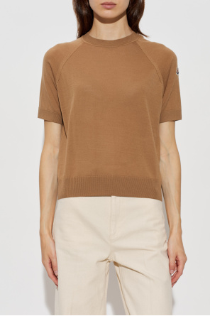 Moncler Wool top with a crew neckline