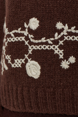 Moncler Woll-Rollkragenpullover mit Stickerei