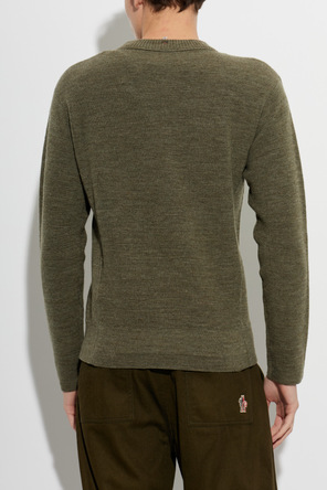 Moncler Grenoble Jersey MONCLER GRENOBLE APRÈS-SKI de hombre en verde caqui/oliva de lana con logo bordado