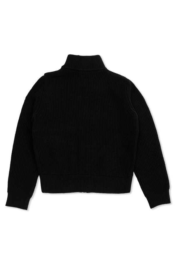 Moncler Enfant Wool cardigan with logo patch