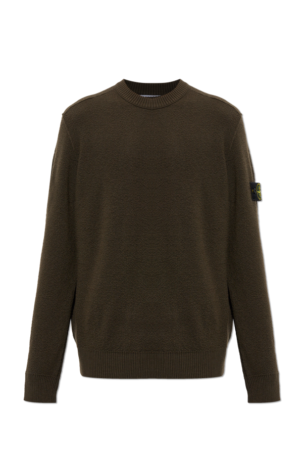 Wool sweater with patch on sleeve od Stone Island