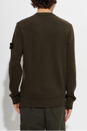Stone Island Camisola de lã com remendo na manga