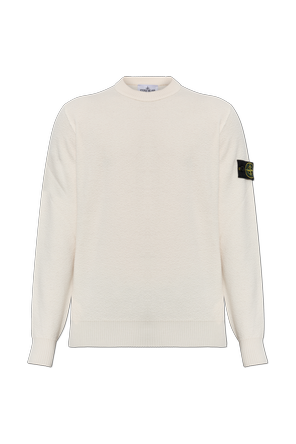 Wool sweater with logo patch