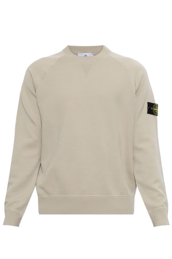 Wool sweater with patch on sleeve od Stone Island