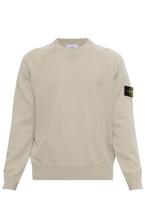 Wool sweater with patch on sleeve