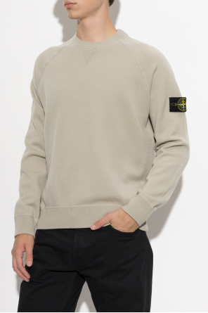 Stone Island Wool sweater with patch on sleeve