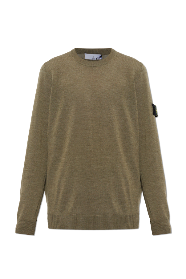 Wool sweater with patch on sleeve od Stone Island