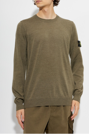 Stone Island Camisola de lã com remendo na manga