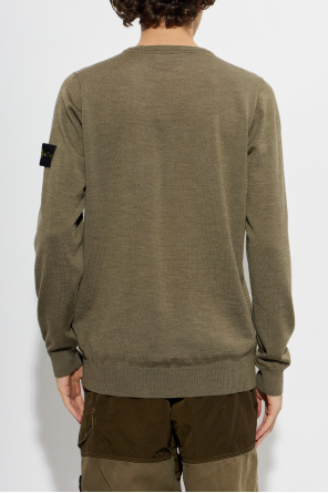 Stone Island Camisola de lã com remendo na manga