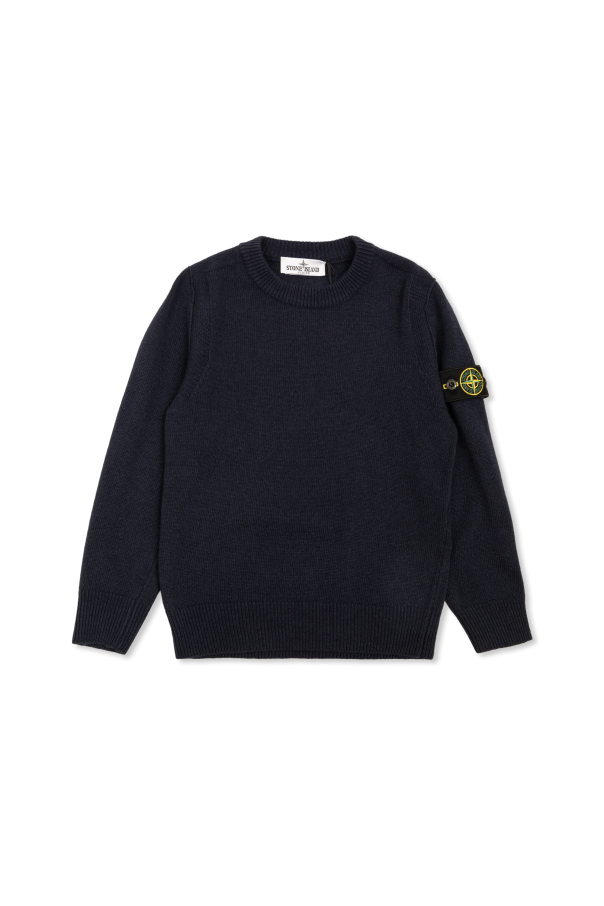 Sweater with a detachable patch on the sleeve od Stone Island Junior