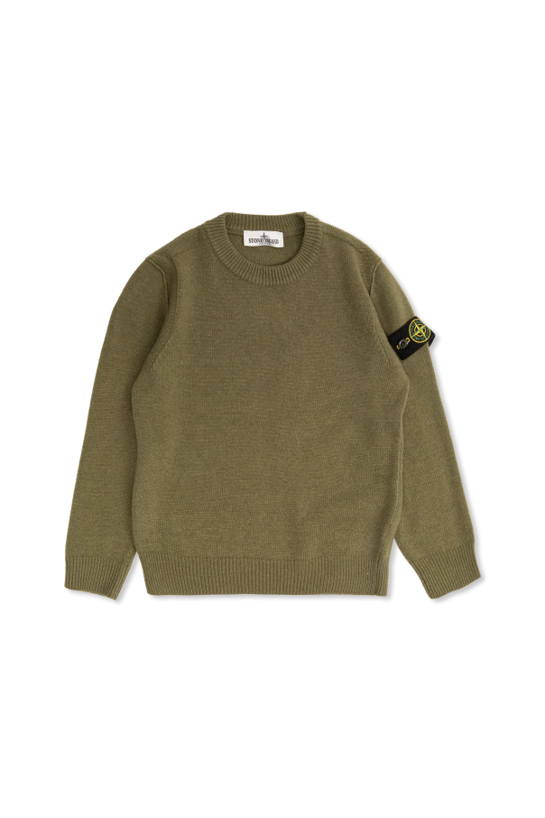 Sweater with a detachable patch on the sleeve od Stone Island Junior
