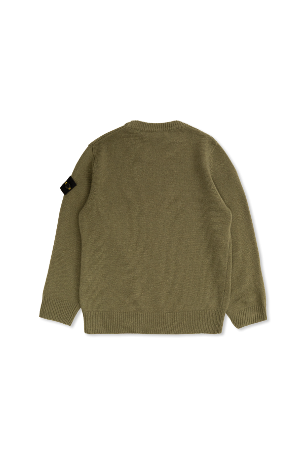 Stone Island Junior Sweater with a detachable patch on the sleeve