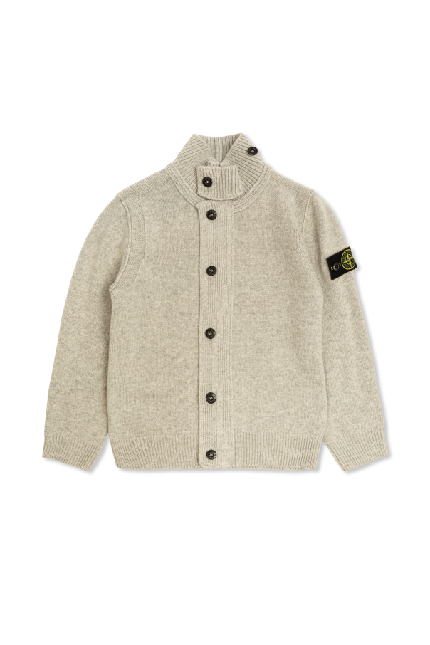 Cardigan with a stand-up collar od Stone Island Junior
