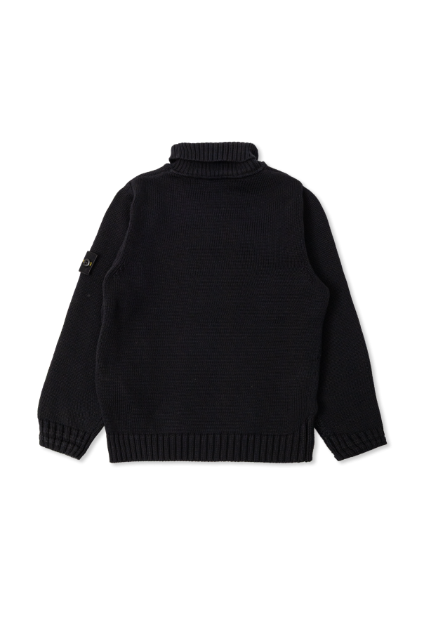 Stone Island Junior Rollkragenpullover mit Aufnäher am Ärmel