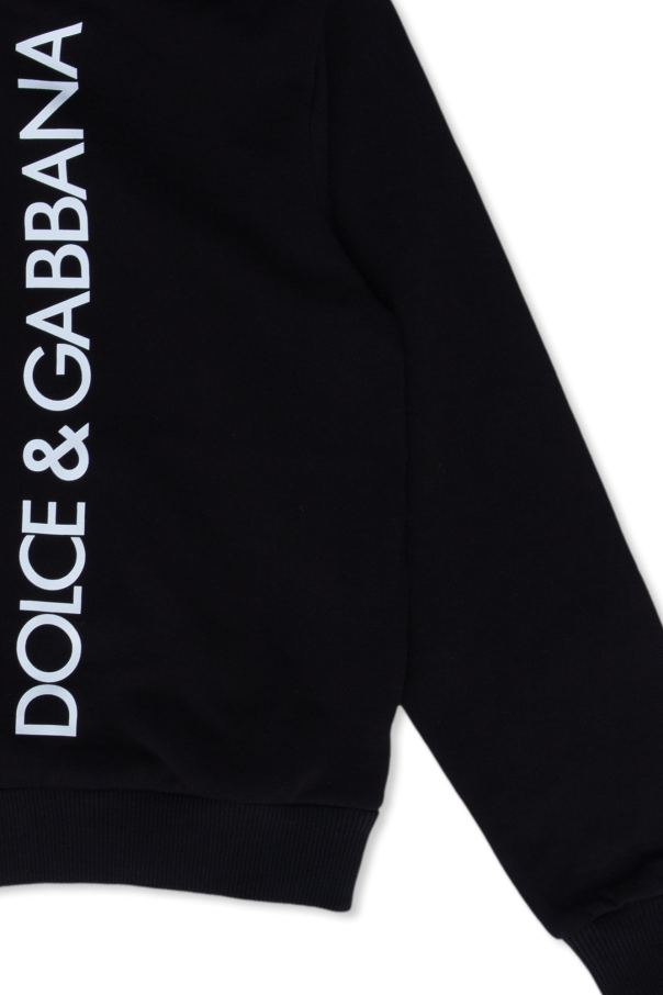 DOLCE & GABBANA LEATHER SNEAKERS WITH LOGO Kids Zip-up hoodie