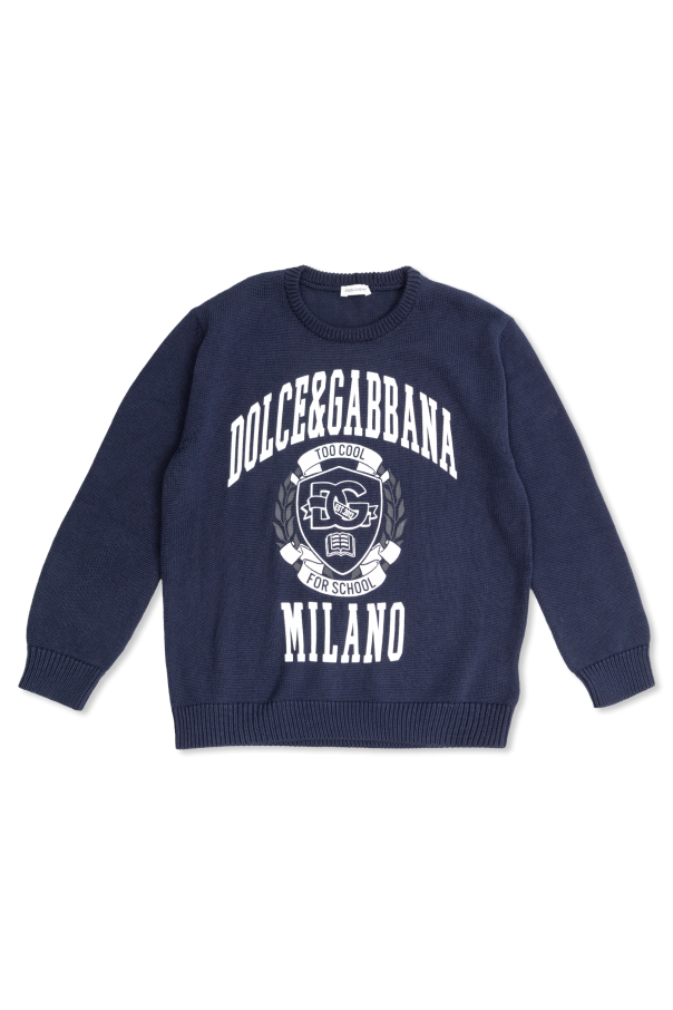 Dolce & Gabbana Kids Sweter z nadrukowanym logo