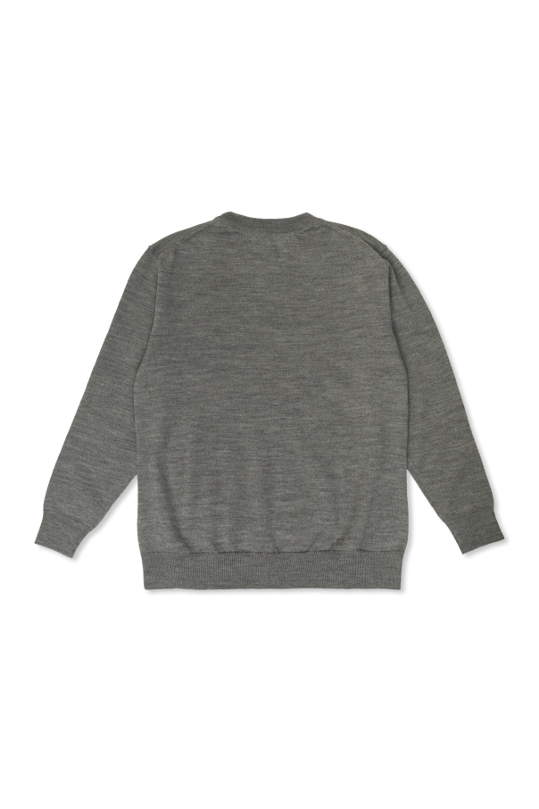 Dolce & Gabbana Kids Wełniany sweter z wyszytym logo