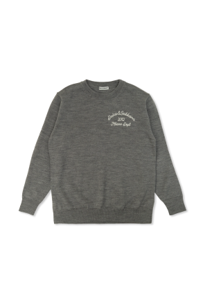 Wool sweater with embroidered logo
