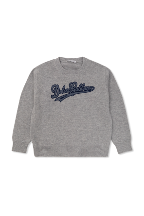Wool sweater with logo