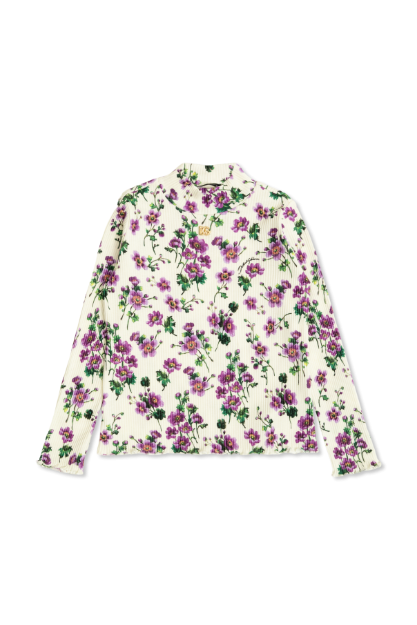 Ribbed top with floral motif, zdjęcie 1 Ribbed top with floral motif od Dolce & Gabbana Kids