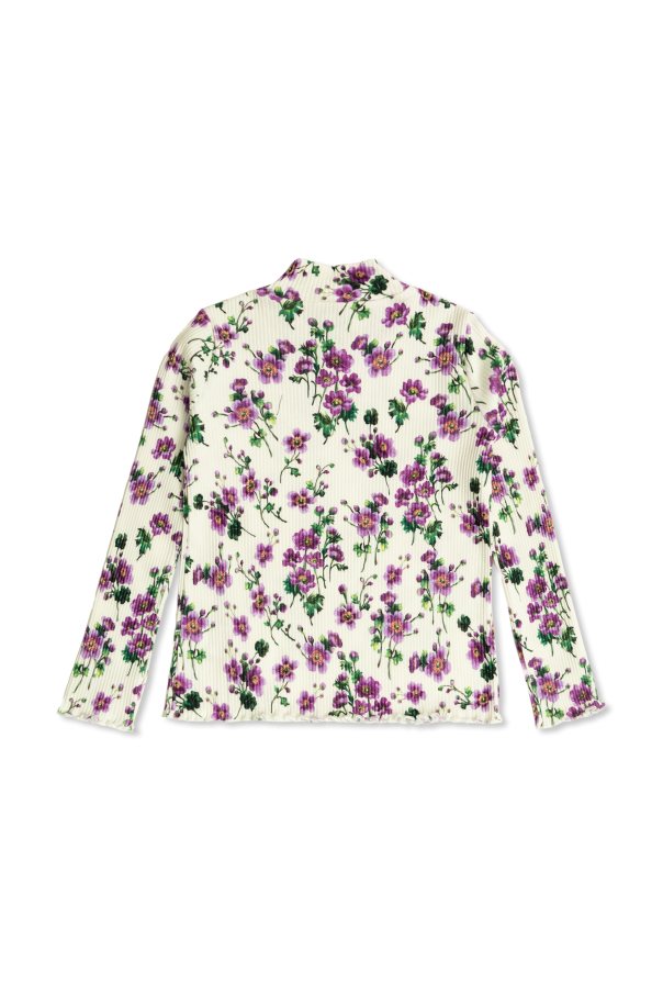 Dolce & Gabbana Kids Geripptes Top mit Blumenmuster