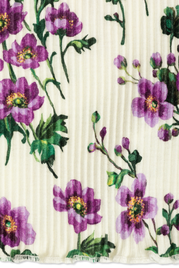 Dolce & Gabbana Kids Geripptes Top mit Blumenmuster