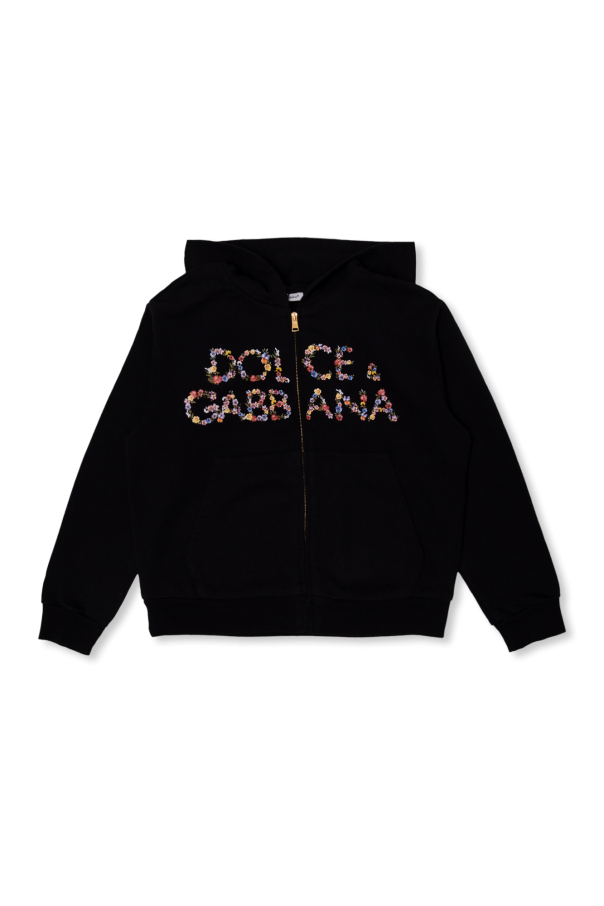 dolce gabbana floral print sheer shirt item Zip-up hoodie