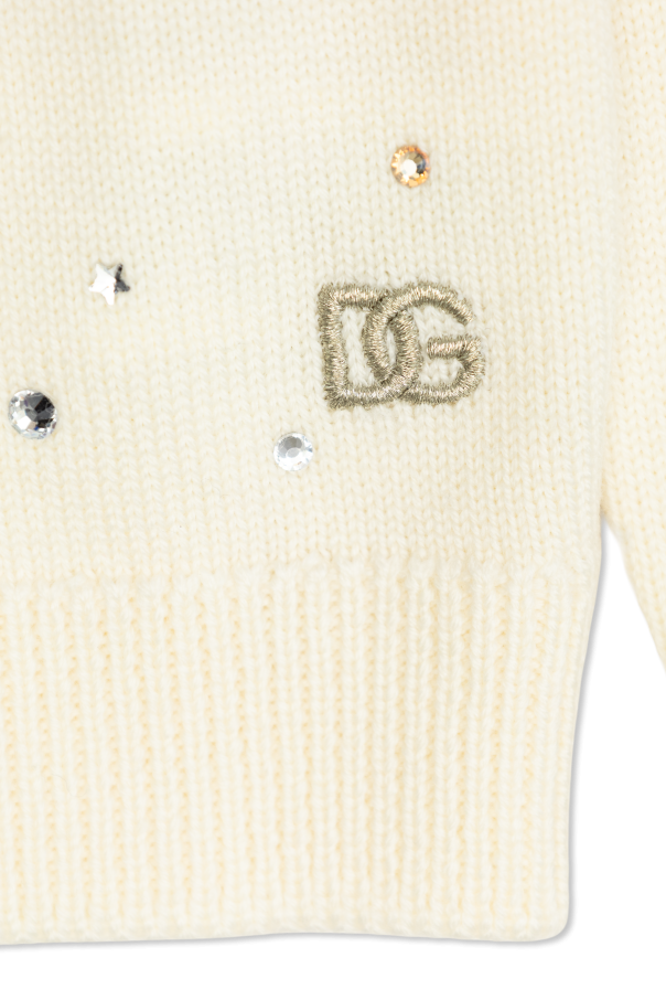 Dolce & Gabbana Kids Cardigan mit schimmernden Kristallen