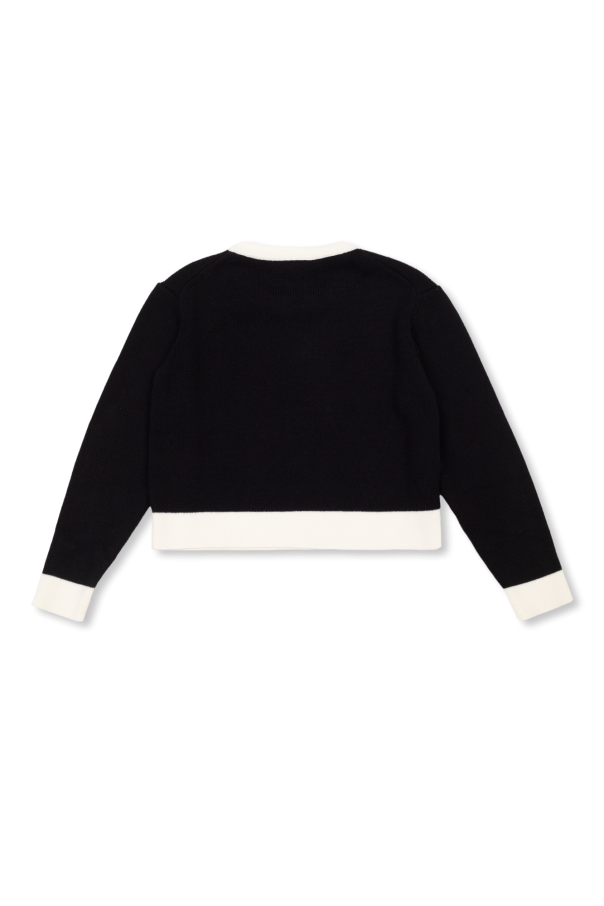 DOLCE & GABBANA TOP WITH LOGO APPLIQUÉ Sweater with logo