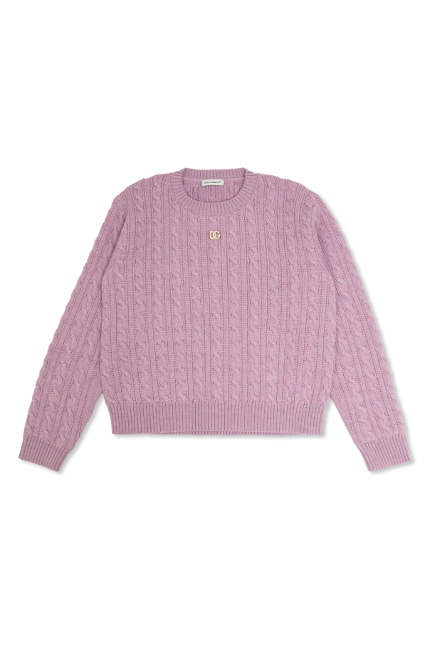 Wool sweater with a shimmering applique od Dolce & Gabbana Kids