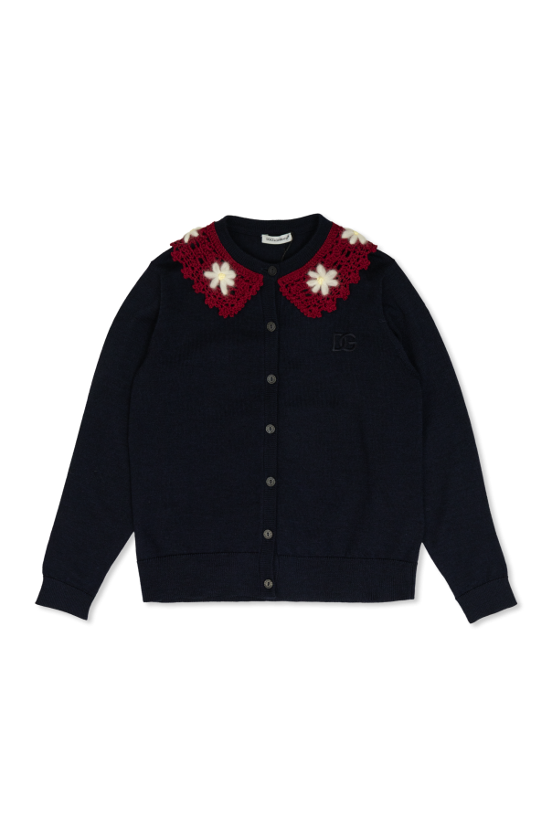Cardigan with lace collar od Dolce & Gabbana Kids