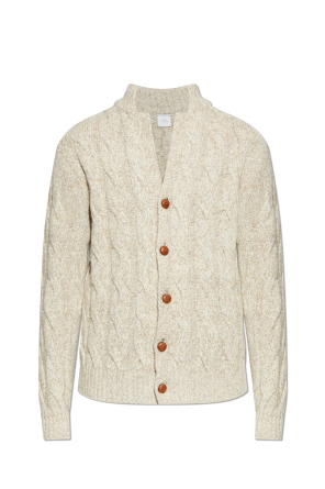 Wool cardigan with decorative knit
