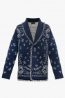 Alanui NAVY BLUE ‘Bandana’ cashmere cardigan