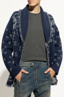 Alanui NAVY BLUE ‘Bandana’ cashmere cardigan