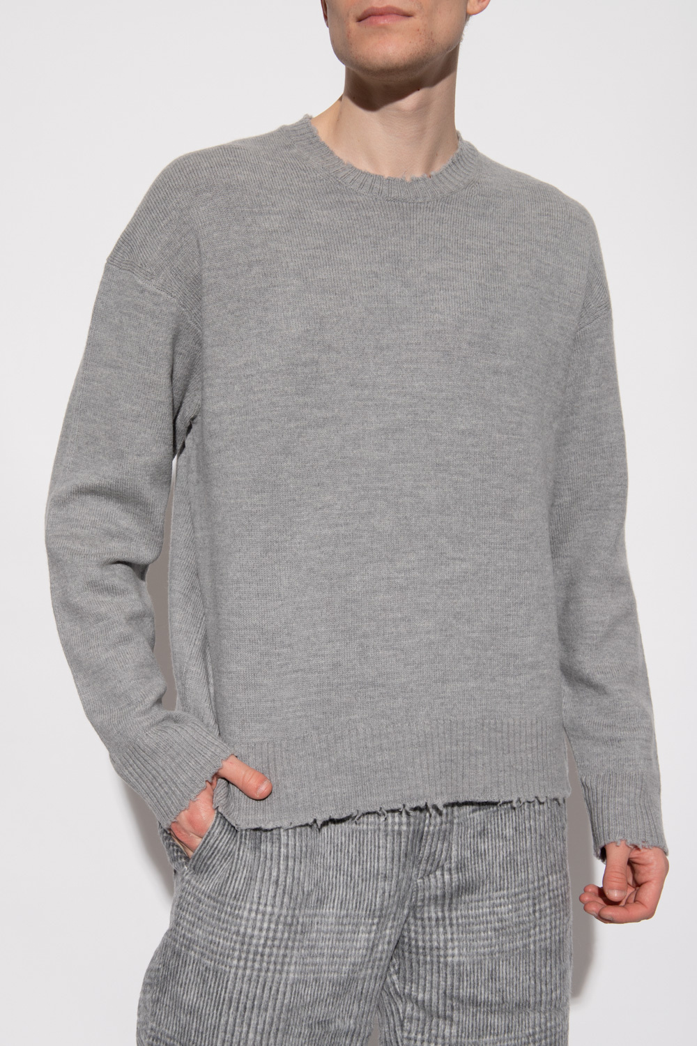 AllSaints Polk Dot Jacquard Relaxed Crew Sweater in Grey for Men