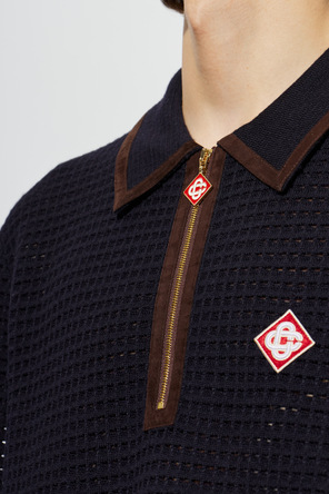 Casablanca Wełniane polo z naszywką z logo