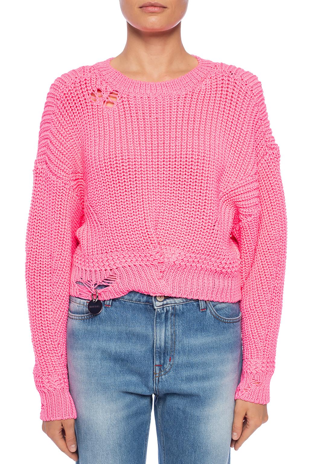 Braided sweater with logo charm Diesel 