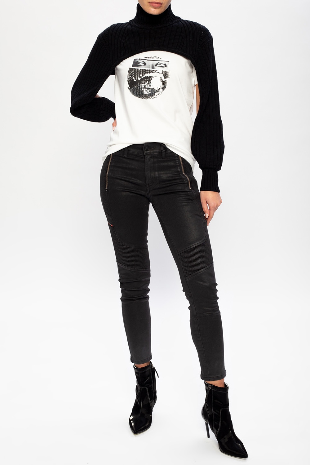 Diesel Cropped turtleneck sweater