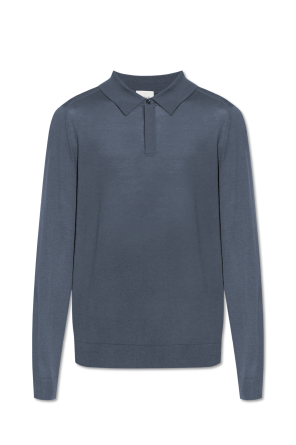 Wool sweater with collar