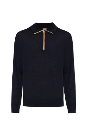 Wool polo with long sleeves
