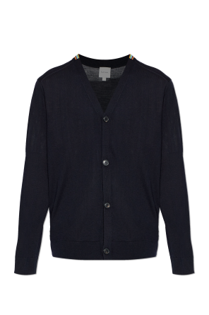 Wool cardigan with V-neckline