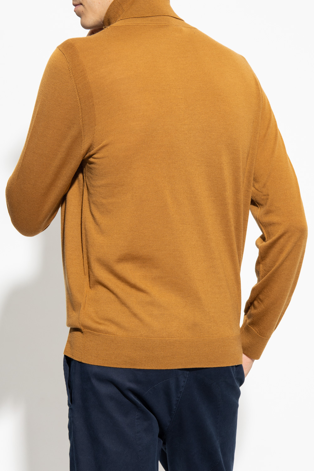 Paul Smith Wool turtleneck Leather sweater