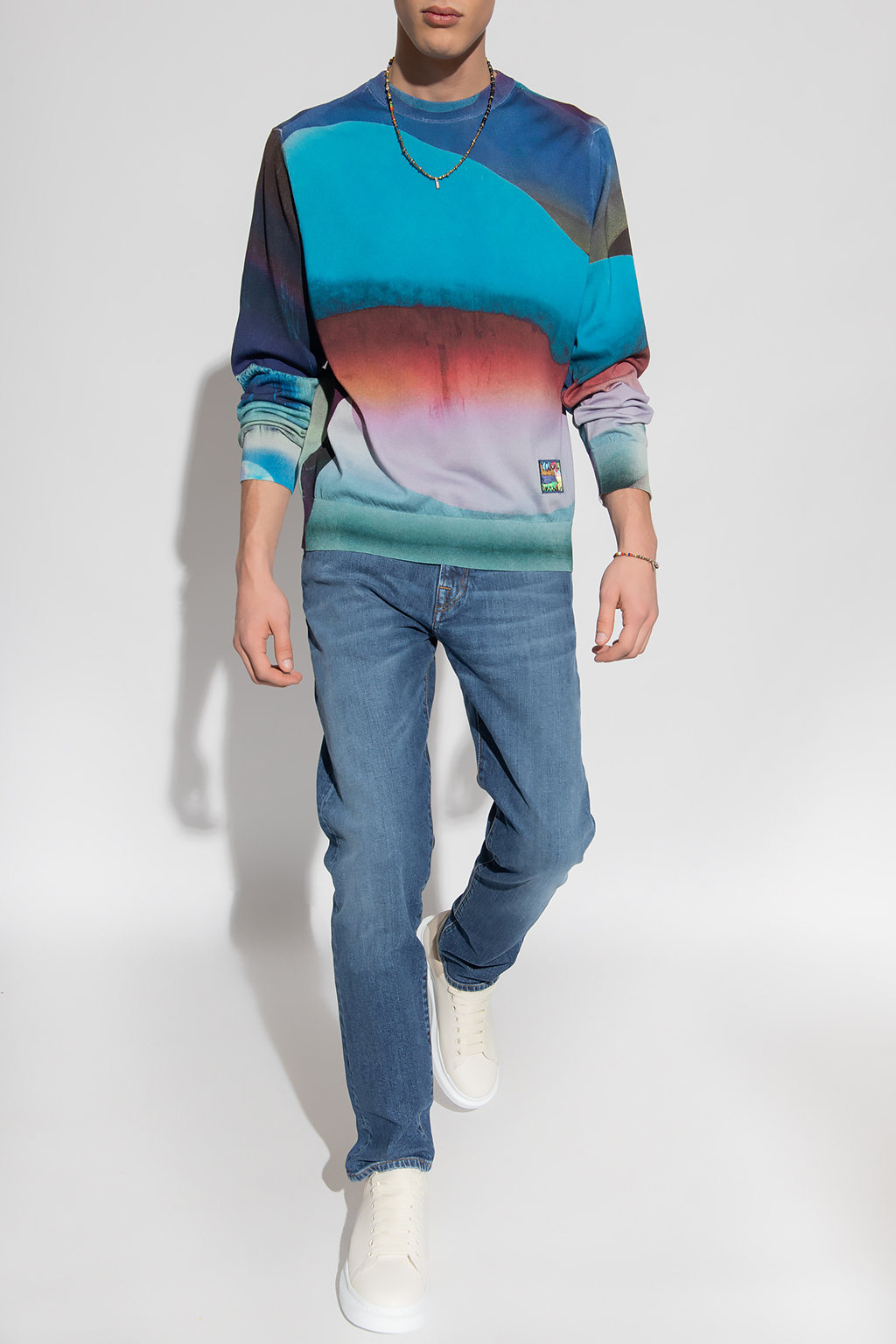 Paul Smith Jersey Mock Neck Slouchy Sweatshirt